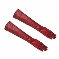Vakarinės vakarėlio pirštinės Minkštos odinės pirštinės Mados ilgos alkūnės pirštinės 40cm raudona