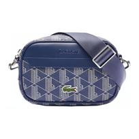 Lacoste Atsitiktinė krokodilo rašto PVC rankinė per petį Maži vyriški krepšiai Vandenyno mėlynumo NH4586BGM83 Ocean Blue,Small