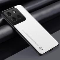 Prabangus PU odinis dėklas Motorola Moto G86 Power galiniam dangteliui, silikoninis smūgiams atsparus pilnos apsaugos telefono dėklas Motorola G86 5G Moto G86 balta