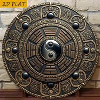 Tai Chi Bagua Metal Poster Mystic Feng Shui Wall Decor