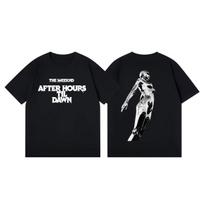 The Weeknd After Hours Til Dawn Turas 2026 Spausdinti Vasariniai UNISEX Moteriški Marškinėliai Harajuku Laisvalaikio Mados Trumpomis Rankovėmis Marškinėliai Neutralūs S