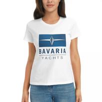 Women TShirt Bavaria Yachts Blue Silver Logo Summer Short Sleeve Tees Crew Neck Cotton T Shirts Clothes Tops Streetwear S
