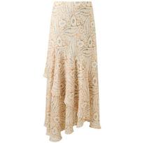 Sancai Paisley Print High-Waist Patchwork Maxi Skirt L
