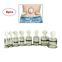 8pcs/set Vacuum Cupping Transparent Body Massage Cup Hand Rotating Cupping Magnetic Therapy Cupping Device 8Pcs