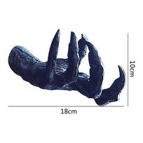 Raganos rankų statulos Kūrybinis dervos ornamentas Estetiški sieniniai raktai Kabantys stelažai maišų pakabos Sieniniai menai Skulptūros Namų dekoras 18X10CM juoda