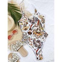 Sexy Dragon Printed High Leg Cut One Piece Swimsuit Women Swimwear Female Backless Padded Bather Bathing Suit Swim S
