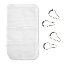 Bathroom Hanging Bag Large Capacity See-through with Hooks Great Load Bearing Quick Dry