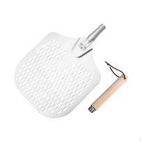 Aliuminio metalinė picos mentelė su medine rankena, lengvai naudojama sūriui, duonai, vaisiams, 63.8cm