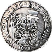 1890 JAV Jungtinės Valstijos Grožio Kaukolė Hobo Nikelis Komemoraciniai Kolekciniai Suvenyrai Sidabrinės Monetos