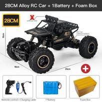 Nauja 1:12/1:16 4WD RC automobilis su LED lemputėmis 2.4G radijo nuotolinio valdymo automobiliai Buggy visureigių valdymo sunkvežimiai berniukų žaislai vaikams 28cm juoda