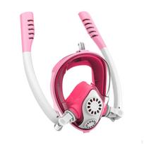 Kids Snorkel Mask Full Face Children Safe Swimming Pool Toys Snorkeling Gear rožinė