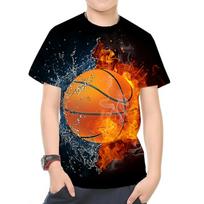 Summer Tee World Cup Football Series 3D Printed Tee Shirts Children's Top Breathable Sports Leisure T-shirt 170