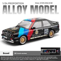 1/24 BMW M3 Racing Latte Art Series Superautomobilio Lydinio Liejimo Modelis Automobilis Garsas Šviesa Dulkių Gaubtas Pagrindas Dovana Vaikinui Vaikams Žaislinis Automobilis juoda