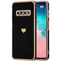 Case - Samsung - Galaxy S10 - Black - Shockproof - Heart Pattern juoda