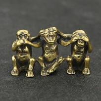 Copper Three Monkeys Feng Shui Creative Crafts Home Decorations don't Say don't Listen don't See Monkey Figurines Ornaments Gift