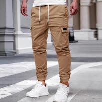 New Casual Multi-pocket Tooling Trousers Men's Trendy Casual Wear Leggings S chaki