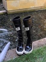 Outdoor wild bird rain boots women's long boots knight boots long boots summer waterproof rain shoes high boots niche brown boots 35 juoda