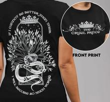 Crew Neck T - Shirt with The Cruel Prince Literary Quote Creative - Inspired Graphic Featuring Fantasy Art for Fans S