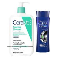 CeraVe Soothing Cleanser Gel & Clear Men's Shampoo Set