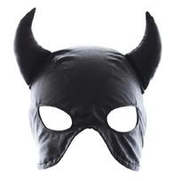 Horn Balaclava Black Head Cover for Various Activity Horn Face with Tie juoda
