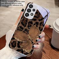 Leopardo Violetinis Drugelis Samsung Galaxy S10 4G S20 11E 30 S21 22 S24 Fe Pro S23 S25 Ultra 5G S9 Grūdinto Stiklo Telefono Dėklas For Samsung S10 4G