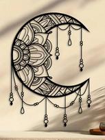 Simple Metal Mandala Moon Wall Sculpture Home Decor Boho Hanging Art TY7196 įvairiaspalvis