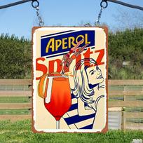 Vintage Aperol Spritz Metal Sign  Retro Wall Decor for Bars Cafes  Farmhouses   Iron Art with Classic Cocktail Design Wine 20x30cm（7.8x11.8inch）