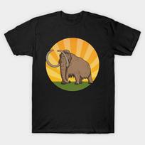 Men Black Print T-shirt Mammoth No-Cut Transfer Paper Print Cotton Tshirt L juoda