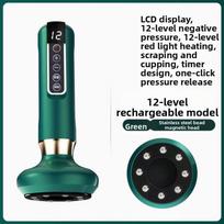 Handheld Cellulite Massager Cupping Kit 12 Suction Modes Rechargeable For Massage Therapy Body Slimming Pain Relief žalia