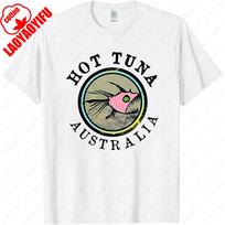 Hot Sale Tuna Printed Australia Mens TShirt Gyms Fitness Casual Fashion Loose Breathe Shirt Streetwear Hipster Cartoon Male Tee S