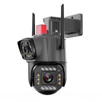 Lauko daugialęšė 360° WiFi/4G apsaugos kamera su naktiniu matymu CN kištukas (adapteris įtrauktas) wifi dviguba kamera 6mp pilnos spalvos naktinis matymas 32gb spalvotas