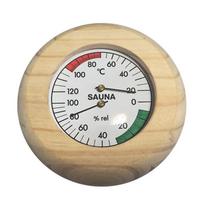 Wooden Bathroom Thermometers Hygrometer With Color Reference Zone Glass Cover For Sauna Room Temperature Humidity Display 1