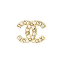 Chanel CC Brooch Artificial Crystal Women Brooch Gold White A64762-Y09530-Z2048 Box+Padding Board,F,Gold White