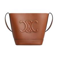 Celine Cuir Triomphe Classic Reljefinis Dekoravimas Lygios Karvės Odos Kibiro Formos Rankinė Moteriškos Rankinės Ruda 198243DU3-04LU Basic Set (Bag+Dust Bag)
