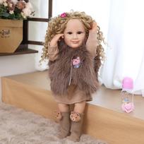 KEIUMI Reborn Baby Doll 55 cm Golden Curls Princess Full Silicone Vinyl Newborn Dolls Toy kids playmates Christmas Gift 22 inch about 55 cm