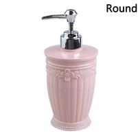 400 ml vitražinės raižytos tuščios pompos papildomos vonios šampūno dušo želė buteliukų dozatorius skysto muilo dozatorius vonios gelio presas Round rožinė