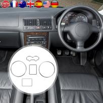 Chromuotos prietaisų skydelio žiedų apdailos rėmelių rinkinys, sidabriniai matuoklių žiedai, skirtas VW Golf MKIV 97-03 Jetta Bora MKIV 99-05 spain