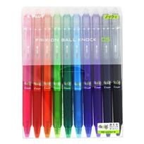 Pilot Frixion Ball Knock Ištrinamas rašiklis su rutukiniu galiuku 10 vnt., 0,5 mm, Įvairios spalvos, LFBK-230EF-10C