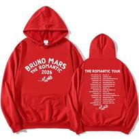 Romantiškas turas Hoodie BRUNO MARS dainininko dizaino džemperis ilgomis rankovėmis laisvas su gobtuvu Puloveriai moterims vyrams drabužiai spausdinti Merch XS