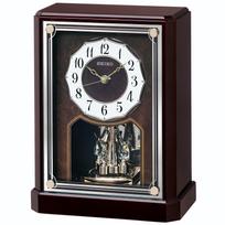Seiko Analoginis Stalo Besisukantis Medinis Tamsiai Rudas Medis BY243B SEIKO Laikrodis, Radijo Valdomas Laikrodis, Ornamentas, Rėmas, Apdaila,