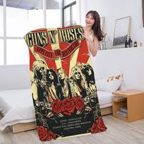 Rock Music Band G-Guns N Roses Microfiber Blanket Quick Drying Beach Towels Oversized Printing Absorbent Pool Towel Blanket W40*H60(CM)