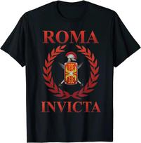Roma Invicta Roman Legions marškinėliai. Trumpomis rankovėmis 100 % medvilnės laisvalaikio marškinėliai Laisvi viršutinis dydis S-3XL Unisex marškinėliai L
