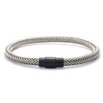 Paprastas lyno apyrankė su magnetiniu užsegimu iš nerūdijančio plieno, apyrankė vyrams, moterims, poroms, draugystės papuošalas, dovana Pulsera pilka