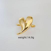 Light Luxury High-End Jewelry Tide 18K Gold Love Irregular Opening Ring Ring auksas