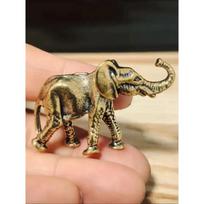 2pcs Antiqued Brass Elephant Figurine, Feng Shui Decorative Sculpture, Office Desk Ornament, No Electricity Required