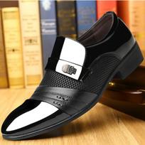 Men's Dress Shoes Slip on Oxford Shoes Luxury Lacquer Wedding Shoe Pointed Toe Casual Loafers Classic Business Men Leather Shoes 38