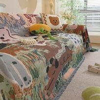 2025 new cartoon style sofa cover, universal in all seasons, non-slip and dustproof, three seats and one concubine full set of sofa cover 180*130cm