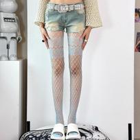 High Street Goth Punk Fishnet Stockings Women Sexy Hollow Out Pantyhose Exotic Subculture Gothic Lolita Y2k JK Slim Mesh Tights One Size