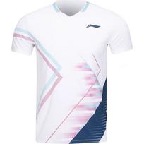 Li Ning Sportiniai Laisvalaikio Paprasti Megztiniai Trumpomis Rankovėmis Badmintono Marškinėliai Unisex Viršutiniai Drabužiai Balti AAYV051-2 3XL