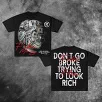 Don't Go Broke Trying To Look Rich Graphic Print Casual Cotton T-Shirt Men Y2K Vintage Oversize Tshirt Streetwear Women Top S